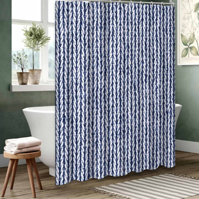 Rideau de douche bleu imperméable, rideaux de douche pour la salle de bain avec 12 crochets