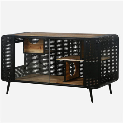 55.12 "Spacious Cat House with Tempered Glass, for Living Room, Hallway, Study and Other Spaces