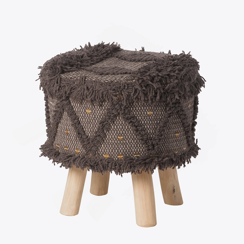 Rectangle Upholstered Wool Ottoman
