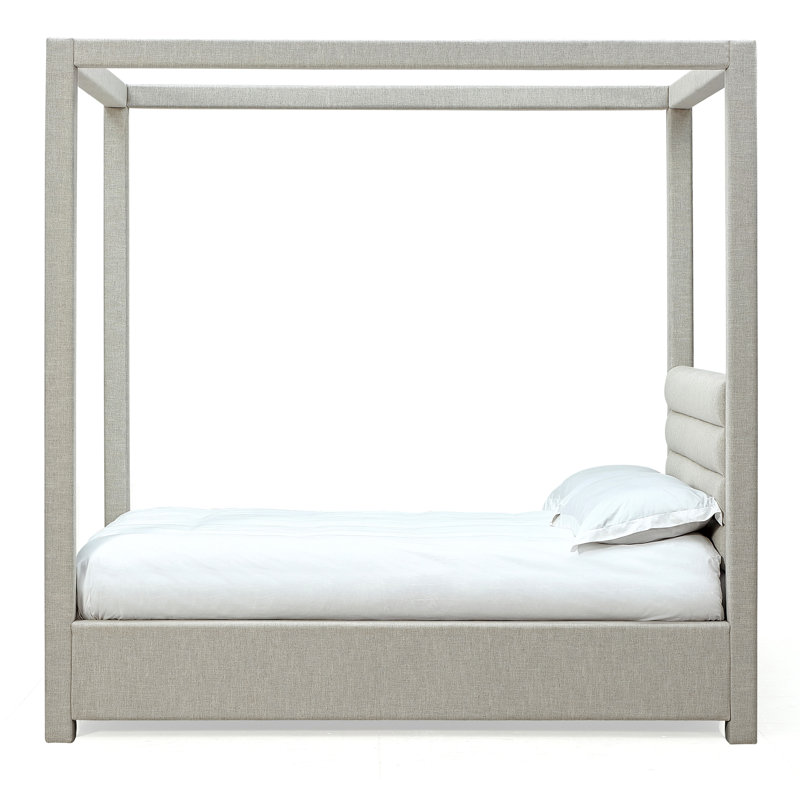 Herma Upholstered Canopy Bed, Queen