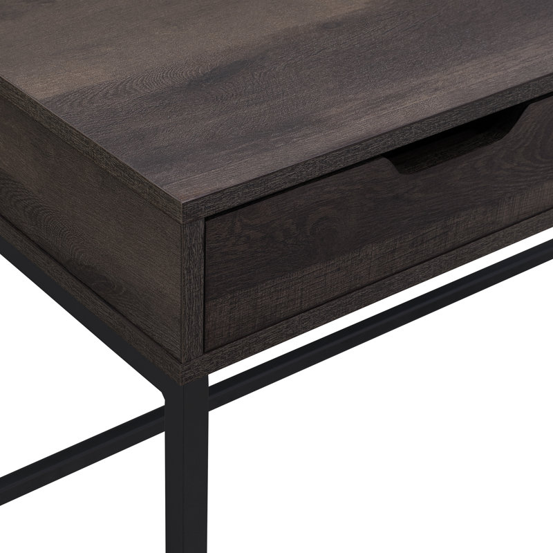 Steel Writing Desk, Brown/Black