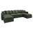Wynter U-shaped Corduroy Modular Sectional Upholstered Storage Cloud Couch-633040952