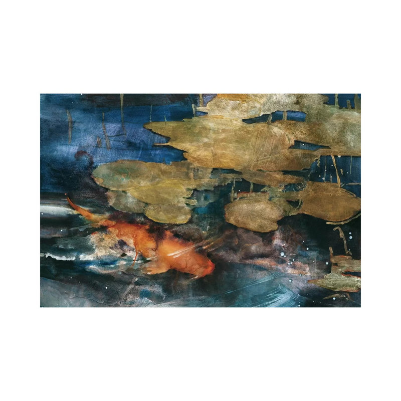 Koi by Theo Beck - Wrapped Canvas Painting, 20.32 cm H x 30.48 cm W