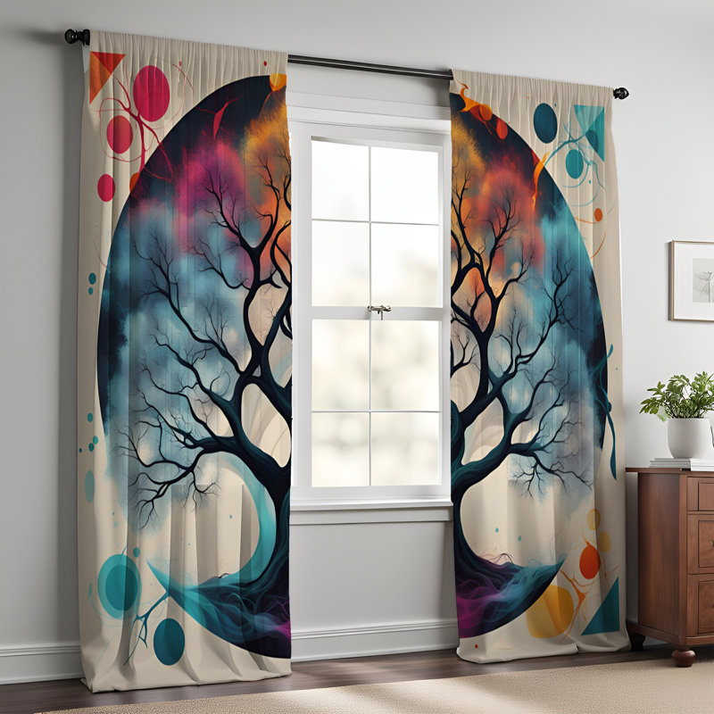 Paire de rideaux semi-transparents en polyester Duconje, L 40 po x L 61 po