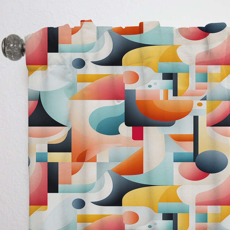 Rideau en velours moderne Contemporary Abstraction I - obscurcissant - 1 panneau, L 52 po x L 120 po