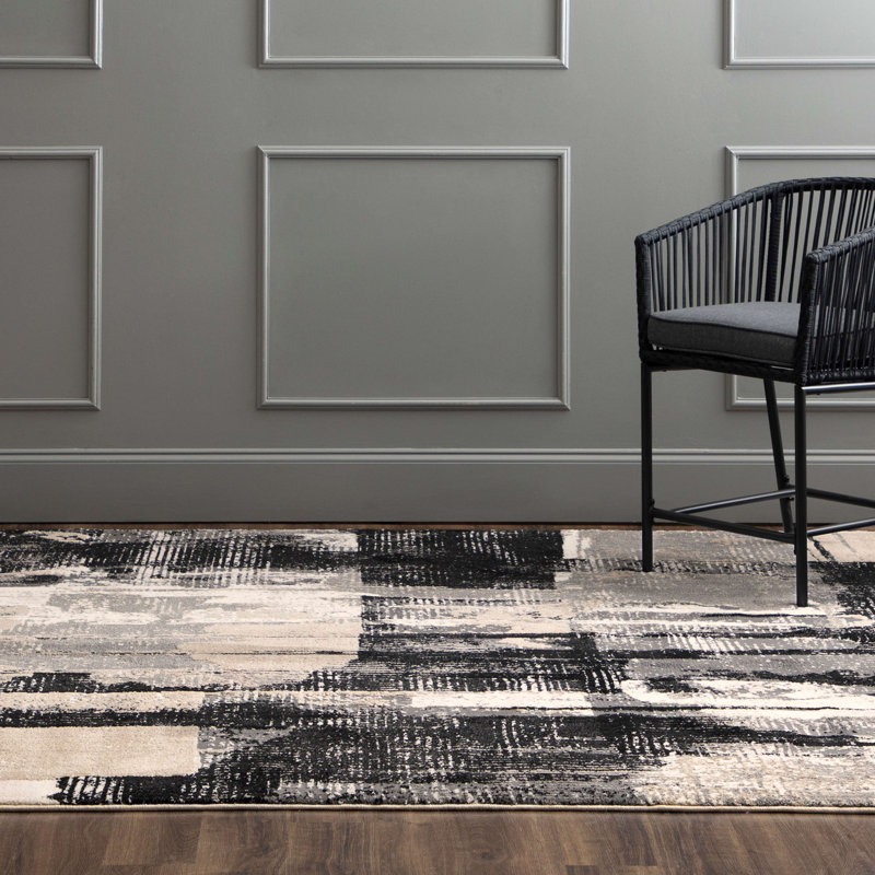 Karastan 5'3" x 7'10" Gray and Multicolor Abstract Wool Area Rug
