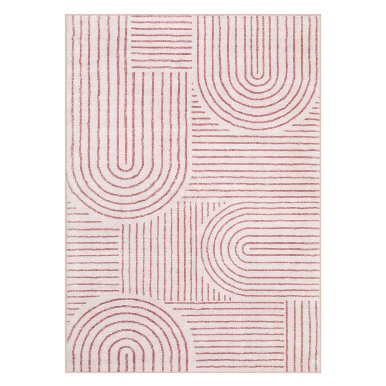 Celeta Abstract Rainbow Striped Area Rug - Colorful Modern Carpet for Living Room, Bedroom, or Office Decor