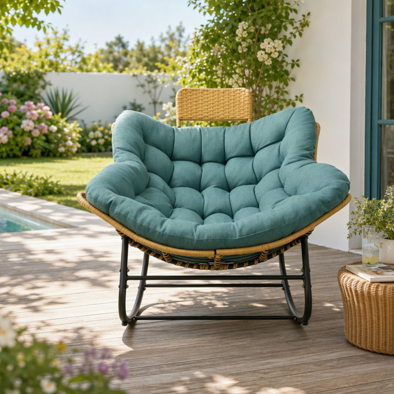 Chaise d'extérieur en osier, Green