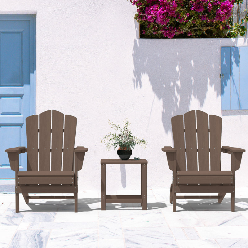 Chaise Adirondack pliante en plastique / résine Wolak, Brun
