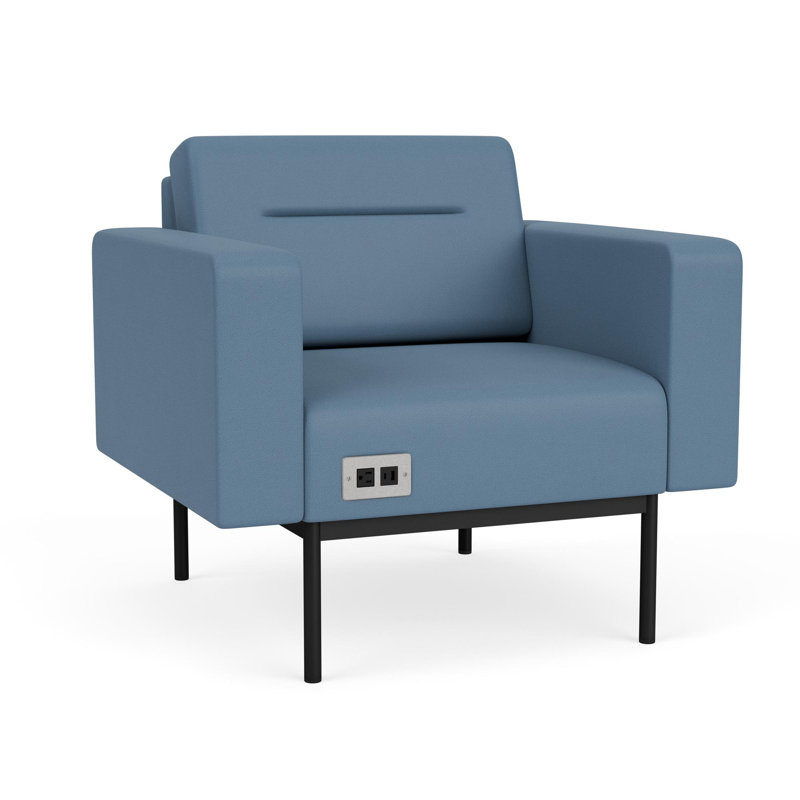 Chaise d'invité de réception Darsey, With Power, Black, Open House Quarry - bleu