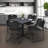 Neyland Cain Square X-Base Breakroom Table & 4 Zeng Stack Chairs-32520460-131283644-131283648