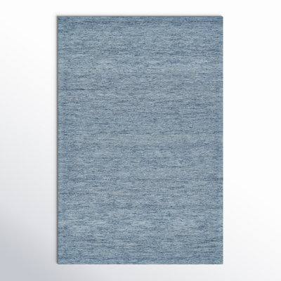 Zaley Handmade Tufted Wool Blue/Sand Area Rug