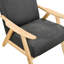 Chaise d'appoint moderne dans un cadre gris foncé en bois massif pour le confort du salon Chaise grise élégante, base, revêtement en tissu texturé