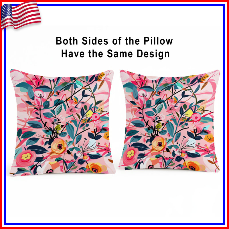 Coussin Floral, 14 X 14 pouces