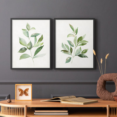 Fresh Leaf Montage I-Premium Framed Print -Ready to Hang - No Nails Required - No Nails Required