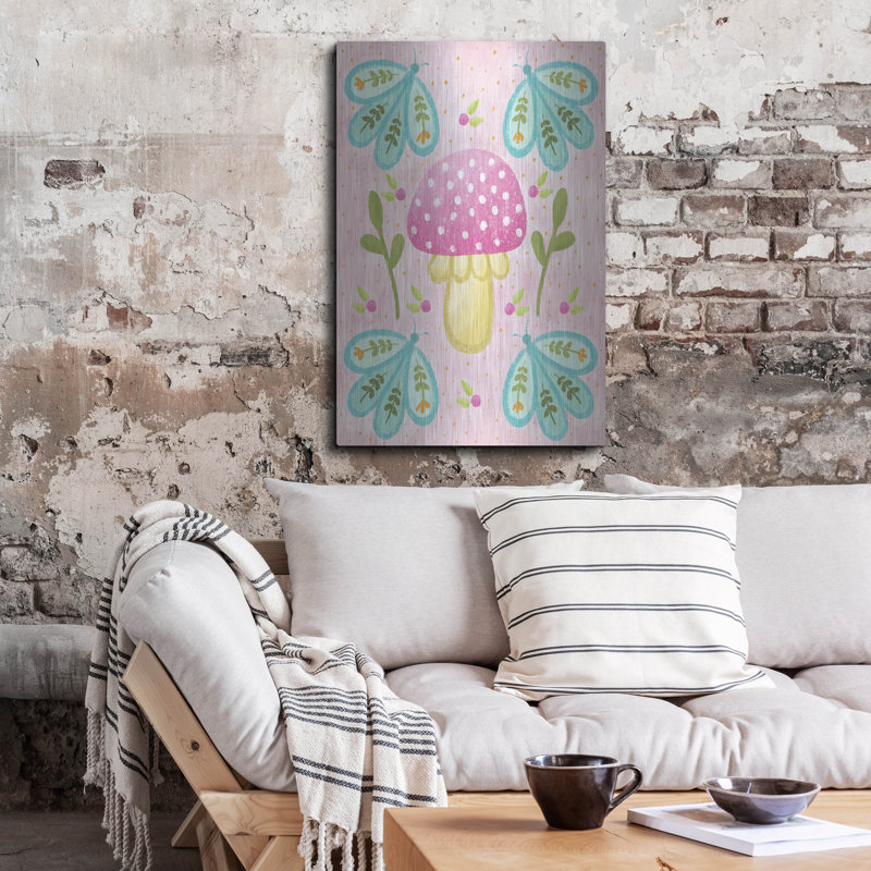  «Pink Mushroom» par Club Daydream, art mural en métal, 24 po x 36 po, H 36 po x l 24 po