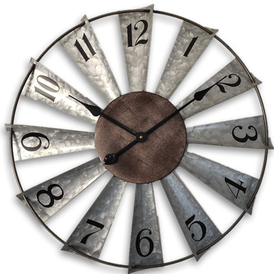 24inch Windmill Distressed Metal Wall Clocks