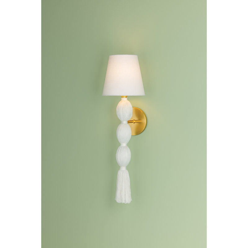 Indra 7" 1-Light Linen Empire Wall Sconce