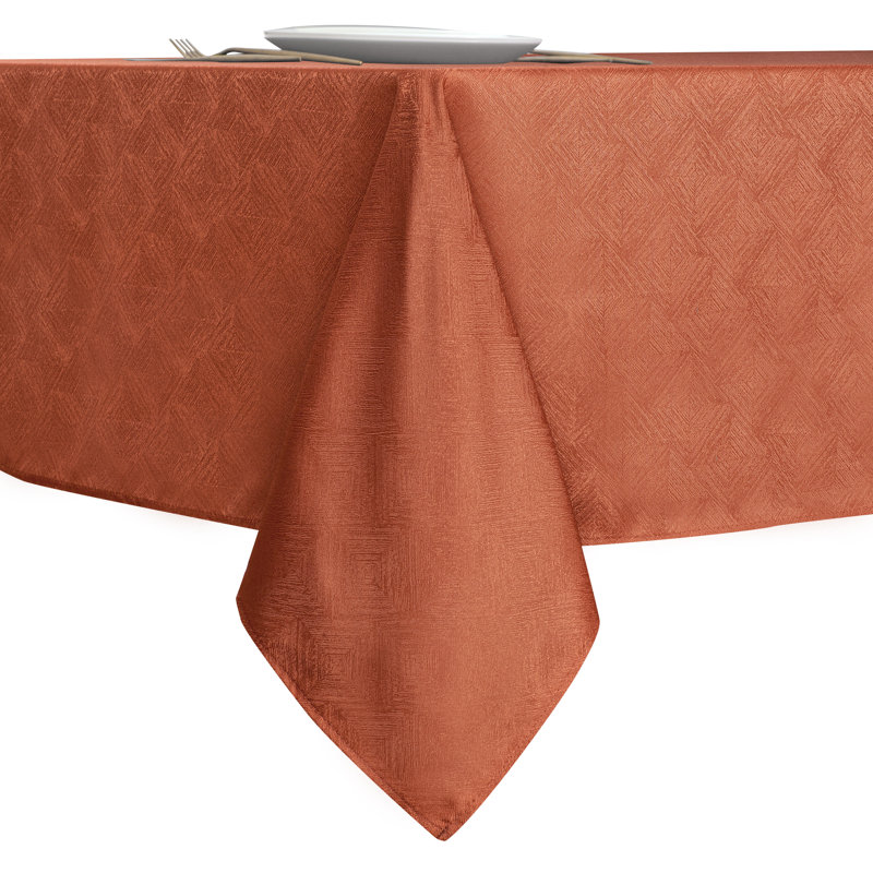 Dammon Solid Color Tablecloth, 84" L x 60" W, Spice