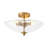 3 - Light Vintage Bowl Glass Shade Semi Flush Mount-546424070
