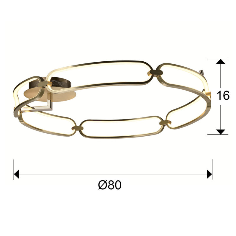 Alaina LED Semi Flush Mount, Gold