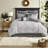 Luxurious Jacquard Bedding Sets, Silver Polyester Comforter For Modern Home