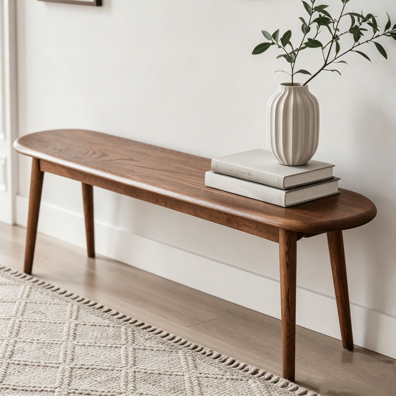 Banc de salle à manger en bois de chêne naturel, Noyer
