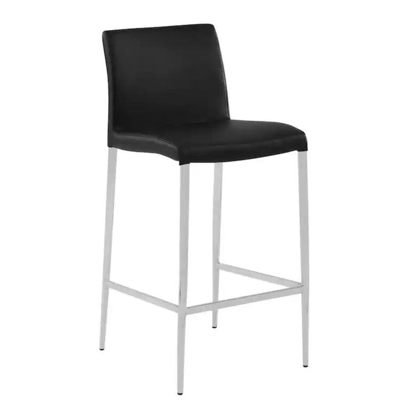 Tabouret en simili cuir Pulsar, Noir