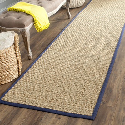 Delapena Solid Colour Bamboo Slat / Seagrass Hand Woven Area Rug