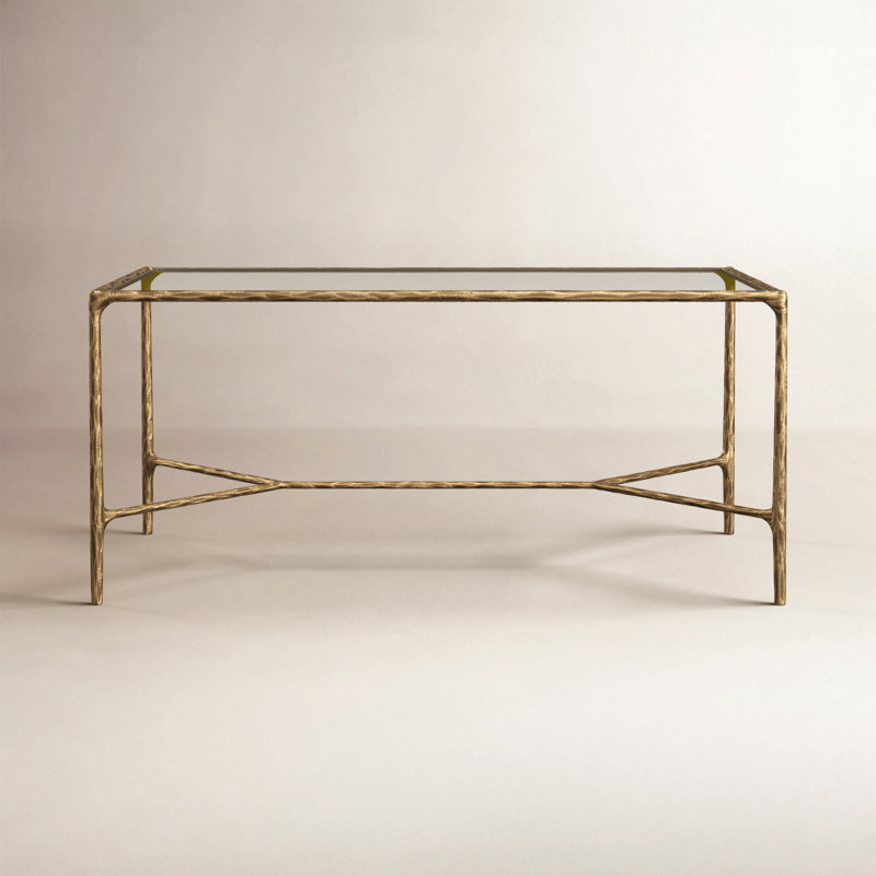 Evelynn Coffee Table, Brass, Clear
