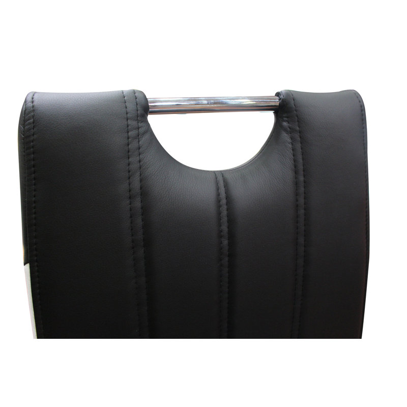 Stallings 19.5'' H Faux Leather Upholstered Side Chair, Black