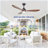52" Ceiling Fan with Lights Quiet DC Motor  Ceiling Fans 6 Speed Levels,Reversible Ceiling Fan, for Patio Living Room, Bedroom
