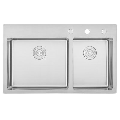 36'' L Drop-In Double Bowl Stainless Steel Kitchen Sink