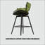 26 tabouret de bar rotatif tissé en lin - Pieds en métal noir avec tissu vert-24923760