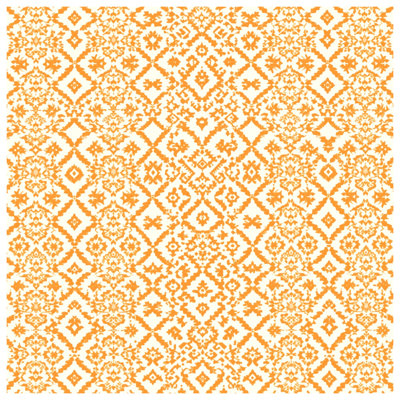 Tapisserie murale orange à motif ikat - décoration murale ikat