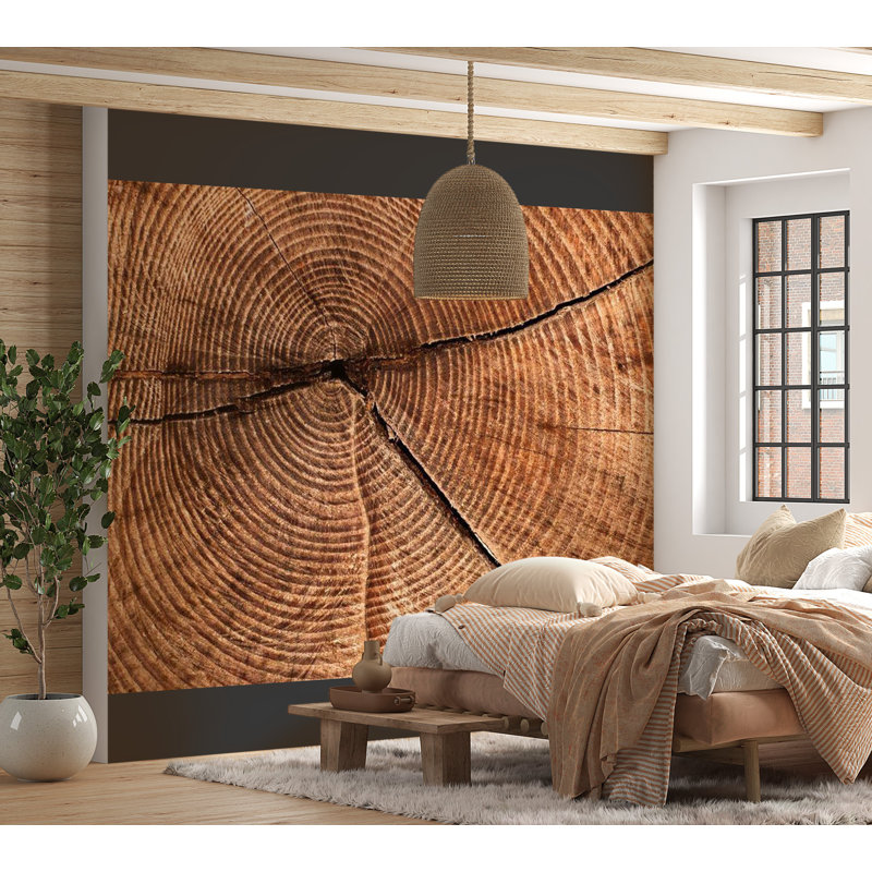 Daqwane Tree Trunk Cross Section Wall Mural, 121" L x 157" W