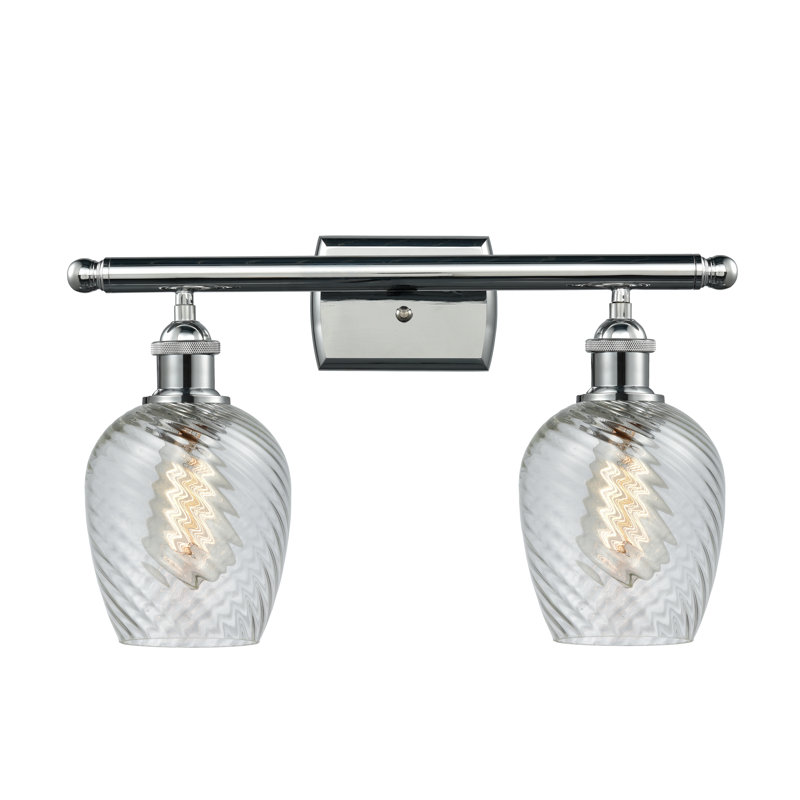 Éclairage pour salle de bain à intensité variable 2 lumières Lyman, Motif cannelé transparent, Ampoule DEL 6 watts Vinage