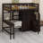 Loft Bed With Bookshelf,Drawers,Desk,And Wardrobe-122428037