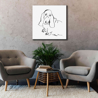 'Line Dog Basset Hound' by Chris Paschke, Giclee Canvas Wall Art