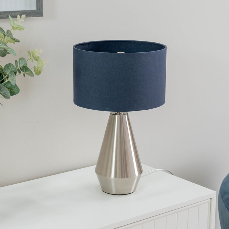 Lamp, Navy Blue, Silver