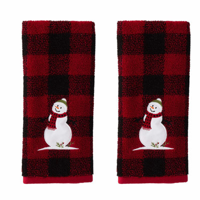 Crimson Forest Winter Hand Towel Set