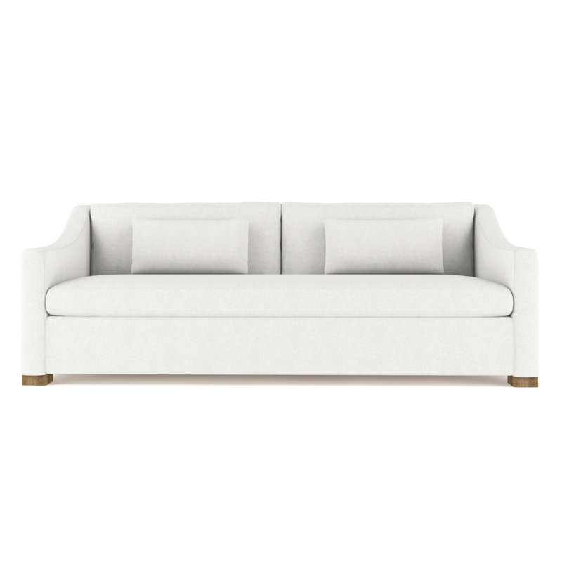 Crosby Slope Arm Sofa, 32.5" H x 96" W x 38" D, Weathered, Plush Velvet Blanc
