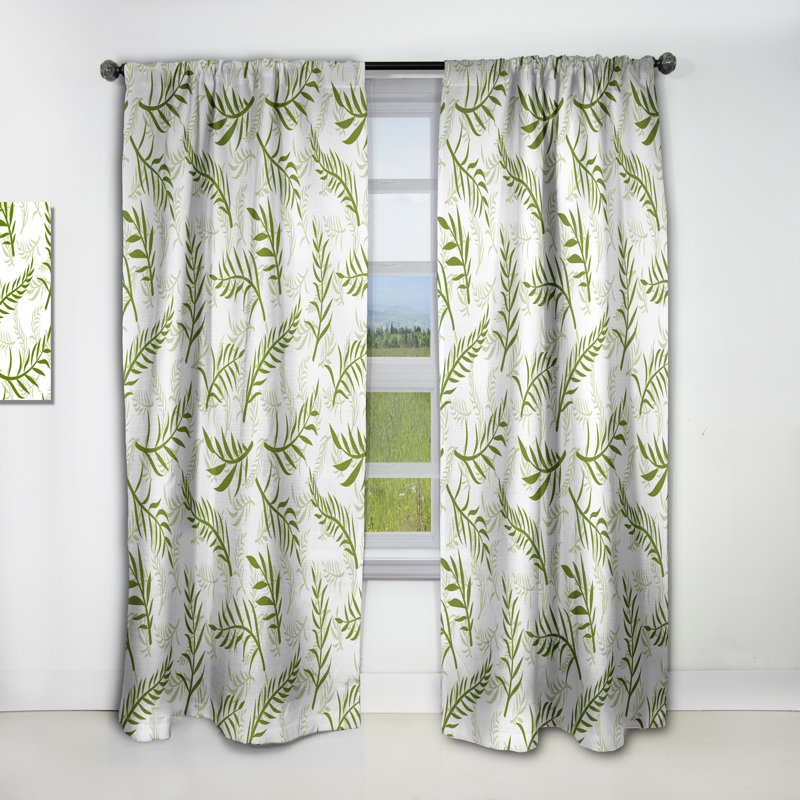 Panneau de rideau tropical, motif occultant à motif botanique - Tropical Botanicals I, L 52 po x L 108 po