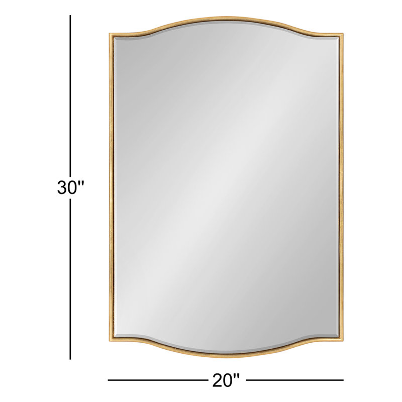 Miroir décoratif biseauté Meagan, 30 po x 20 po, Or