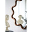 Miroir mural 31,2 po x 30 po avec cadre brun foncé inhabituel, salon, chambre à coucher et vestibule transformateurs 31 po
