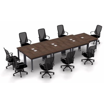 Albin 9 Person Conference Meeting Tables with 9 Chairs Complete Set