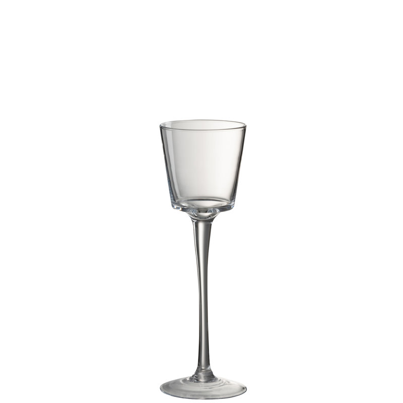 Glass Tabletop Candlestick, 32cm H x 10.5cm W x 10.5cm D