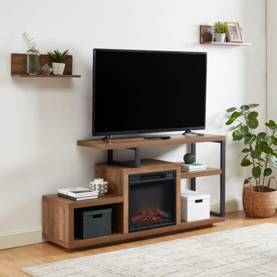 Meuble télé avec foyer électrique pour téléviseur de 55 po ou moins Khaira
