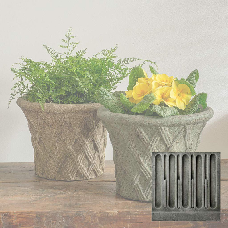 Pot à fleurs en béton antique, Pierre alpine