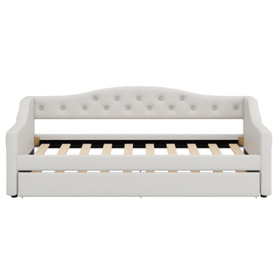 Upholstered Daybed With LED Belt And Trundle